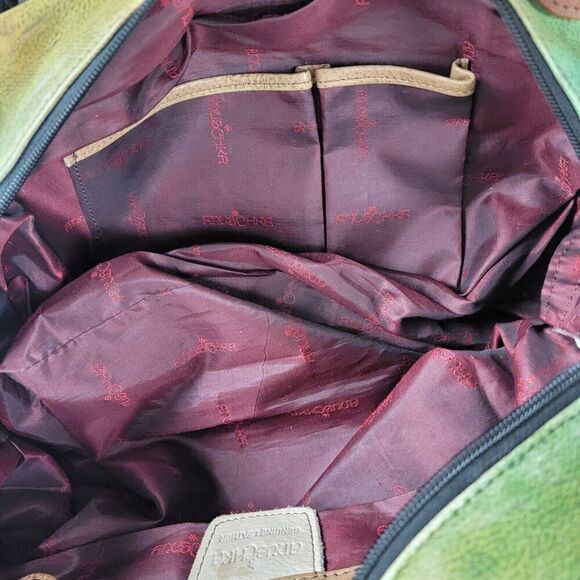 Anna Anuschka Butterfly Painted Leather Shoulder Tote Bag Satchel Purse Handbag - Picture 14 of 16